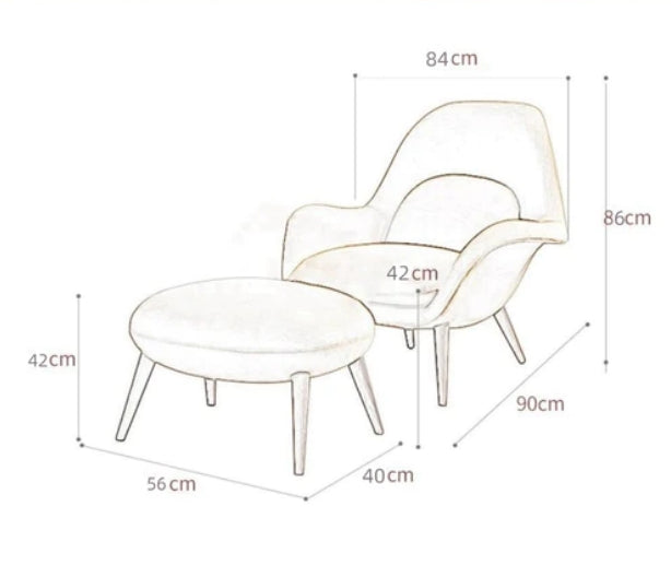 Fredericia Swoon Armchair and Footstool