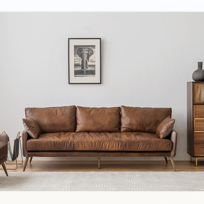 Luna Three Seaters Sofa, Three Seater Corner Sofa, Real Leather