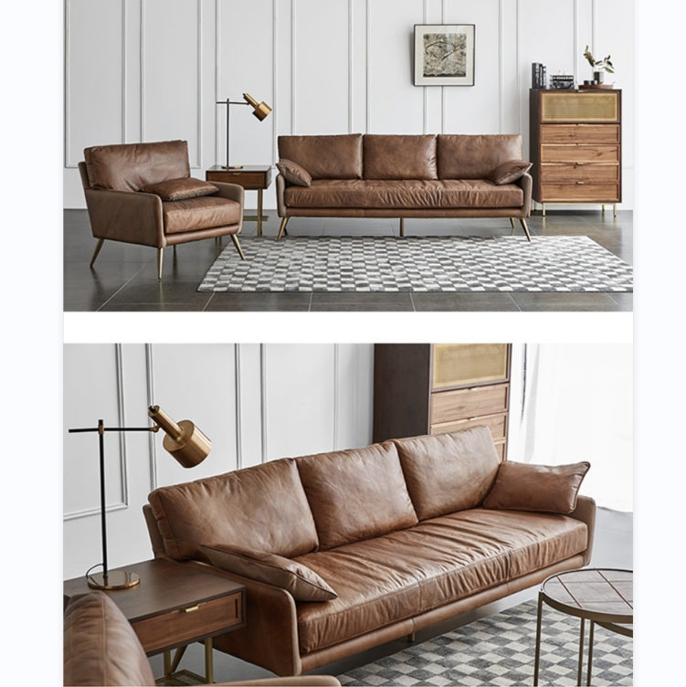 Luna Three Seaters Sofa, Three Seater Corner Sofa, Real Leather