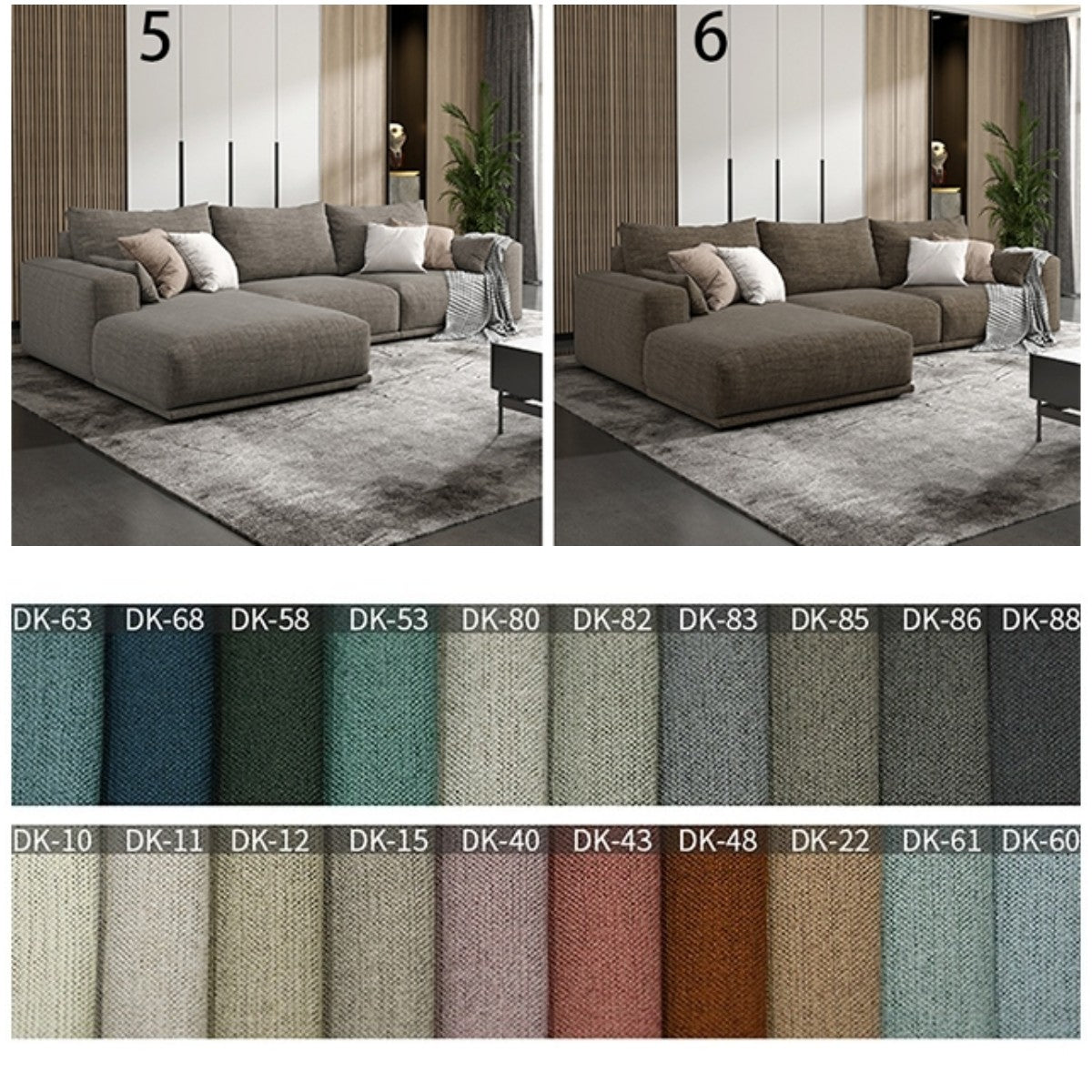 Frances Cotton Linen Three or Four Seater Corner