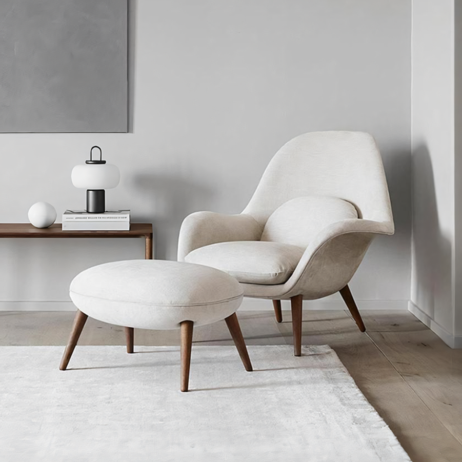 Fredericia Swoon Armchair and Footstool