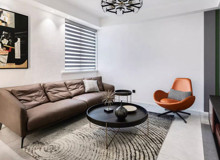 Brown Leather Snail Armchair