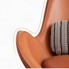 Brown Leather Snail Armchair