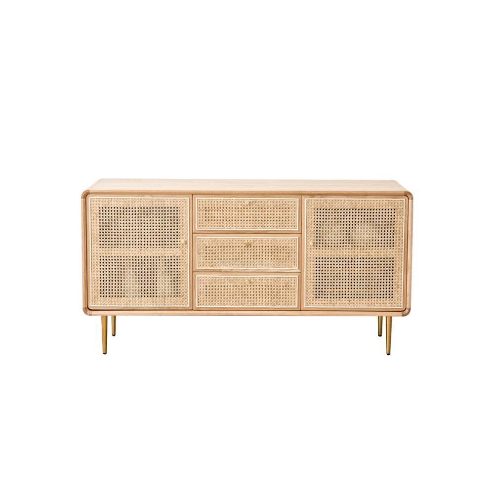 Emmie Sideboard, Natural Rattan & Ash Esche Wood