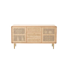 Emmie Sideboard, Natural Rattan & Ash Esche Wood