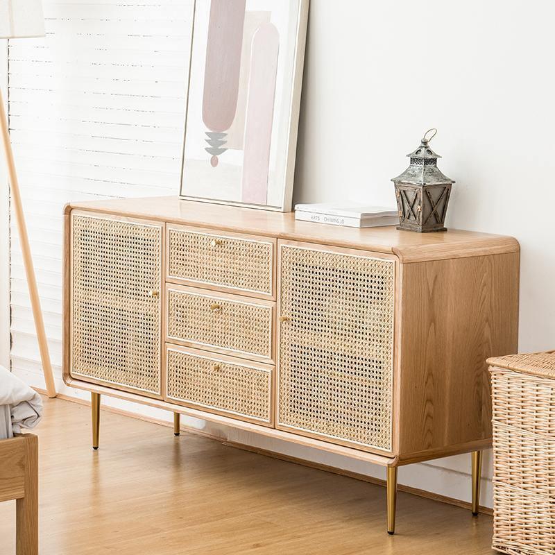 Emmie Sideboard, Natural Rattan & Ash Esche Wood