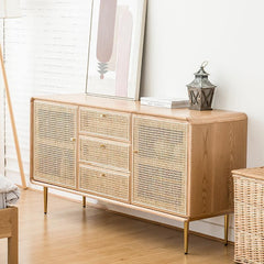 Emmie Sideboard, Natural Rattan & Ash Esche Wood