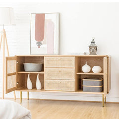 Emmie Sideboard, Natural Rattan & Ash Esche Wood