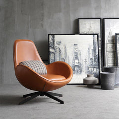 Brown Leather Snail Armchair