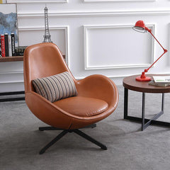 Brown Leather Snail Armchair